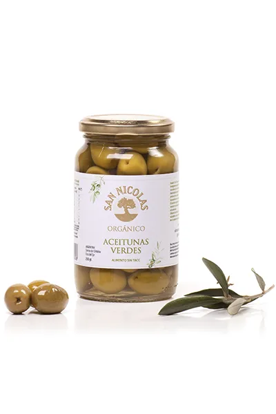 ACEITUNAS ORGANICAS VERDES OLIVARES SAN NICOLAS 250 g